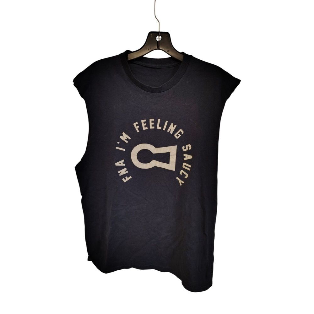 Men's "FNA I'm Feeling saucy" Self‎ Cut Black Tee